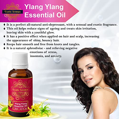 Exotic Aromas Ylang Ylang Essential Oil for Hair Strengthening, Acne Control & Aromatherapy (15Ml + 15Ml) Pack of 2 - Image 5