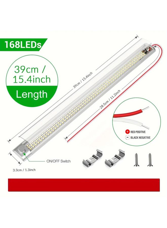 2 Pack 12V LED Interior Light Strip 168 Leds 1700 Lumens with Switch for RV Van Car Boat - Image 2