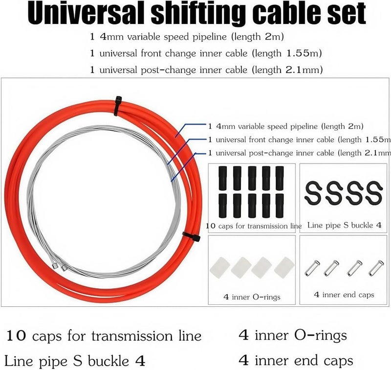 YBEKI 2-in-1 Universal Bike Brake & Shifter Cable Kit | High-Carbon Steel Braided Cables with PVC Housing for MTB/Road Bikes | Anti-Rust + 3000+ Cycle Tested (blue) - Image 3