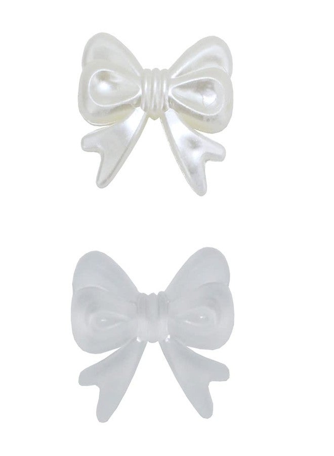 BESTCYC 40pcs 21 * 29mm Bowknot Flat Back Acrylic Bow Beads for DIY Jewelry Making Scrapbook Craft Art Decoration - Image 2
