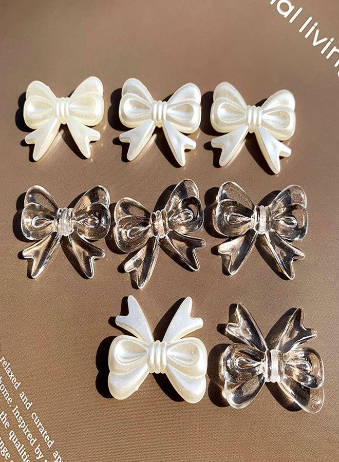 BESTCYC 40pcs 21 * 29mm Bowknot Flat Back Acrylic Bow Beads for DIY Jewelry Making Scrapbook Craft Art Decoration - Image 4