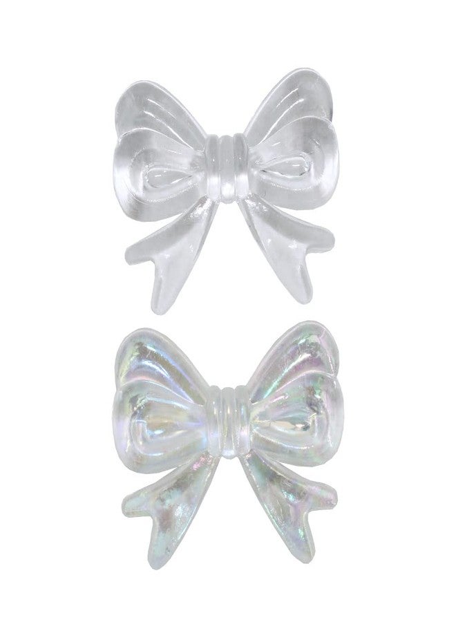 BESTCYC 40pcs 21 * 29mm Bowknot Flat Back Acrylic Bow Beads for DIY Jewelry Making Scrapbook Craft Art Decoration - Image 3