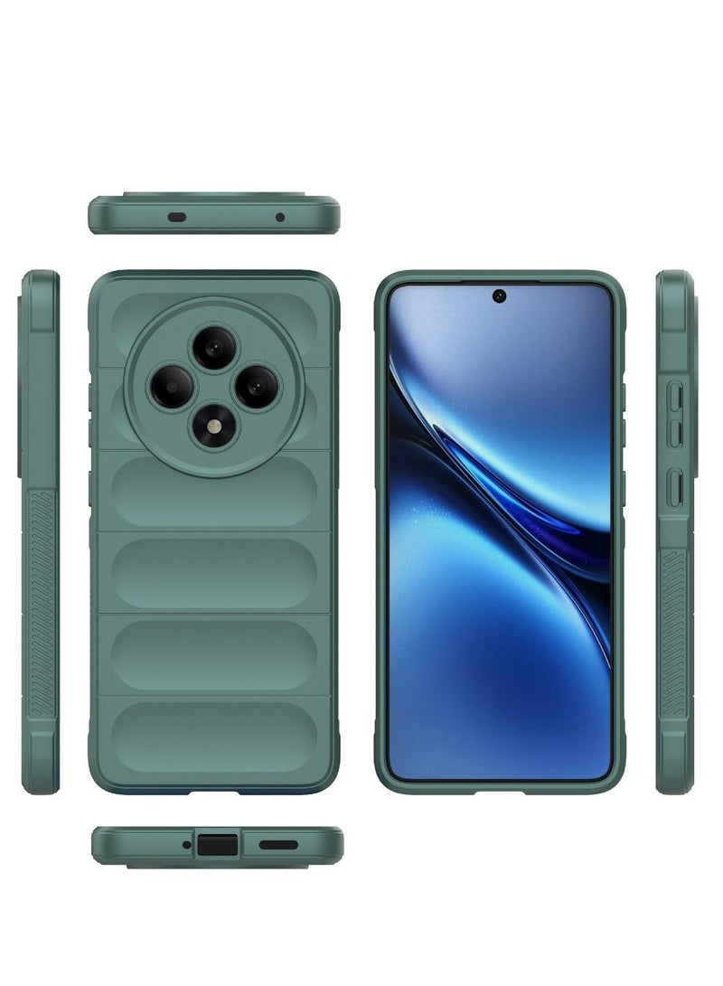 Phone case cover Magic Shield TPU + Silicone Shockproof Phone Case For  Oppo Reno 12F (Dark Green) - Image 3