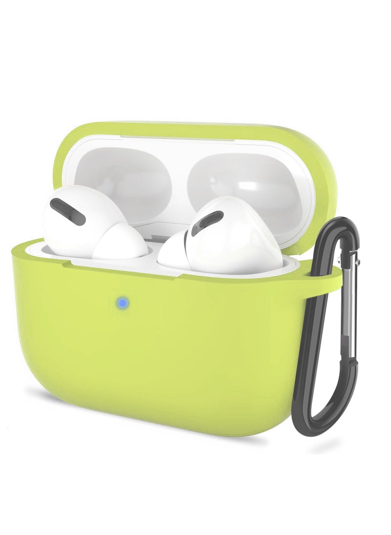 Generic - Soft Silicone Skin Shock-Absorbing Protective Case Cover for Apple Airpods Pro2  2nd Gen with Keychain, Front LED Visible (Yellow) - Image 1