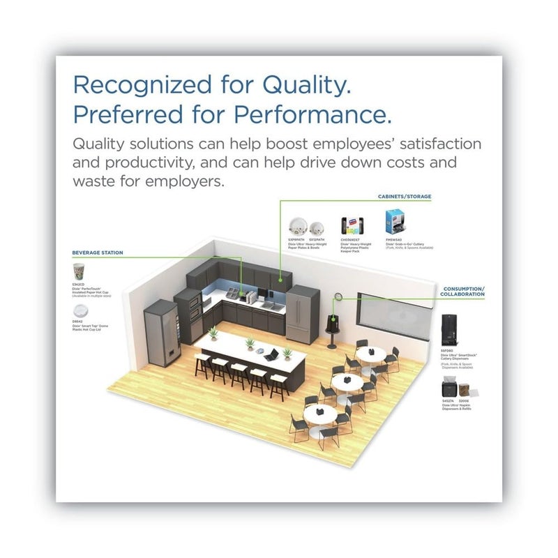 Dixie D9542W Dome Lid for 10-16 Ounce PerfecTouch Cups and 12-20 Ounce Paper Hot Cups, White 100 Lids - Image 5