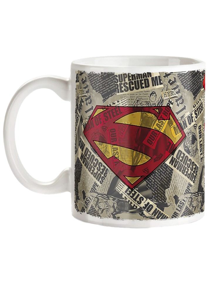 MEC Superman Man Of Steel Wrap Around Design Printed Coffee Mug 11Oz - Image 1