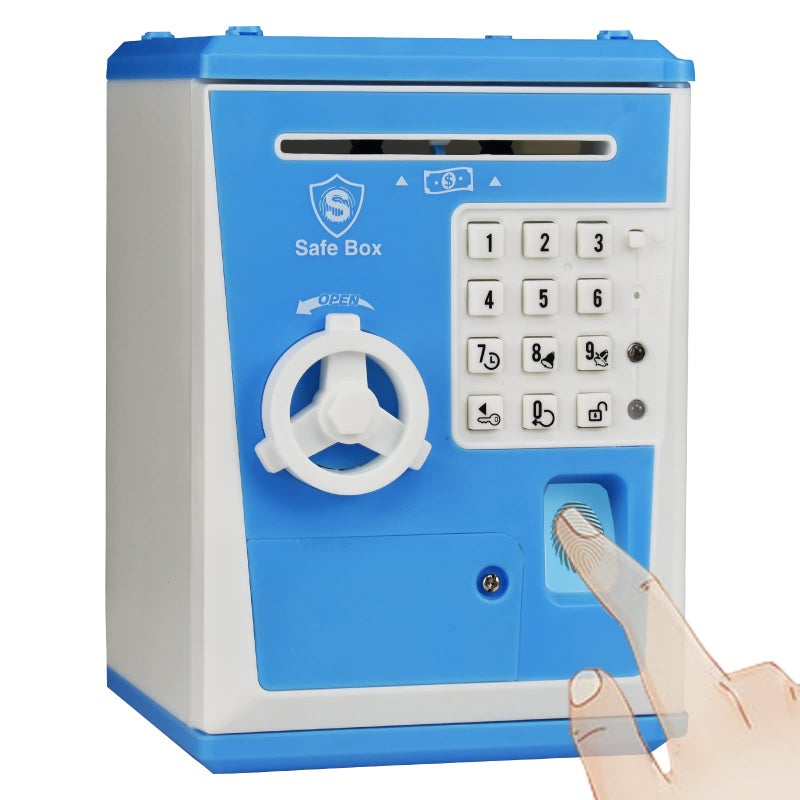 KDSbnk Kids Safe Bank  Piggy Bank with Password and Fingerprint Lock Voice Money Bank Cool and Educational Gift for Boys and Girls with TimeStamped Log of Last Three Accesses