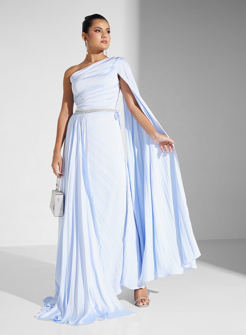 Akadia Fashion One-Shoulder Cape Dress - Image 1