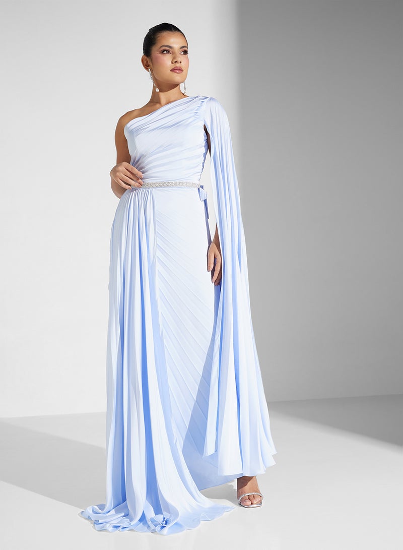 Akadia Fashion One-Shoulder Cape Dress - Image 5