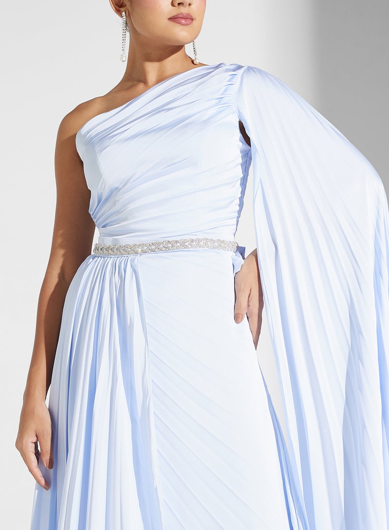 Akadia Fashion One-Shoulder Cape Dress - Image 3