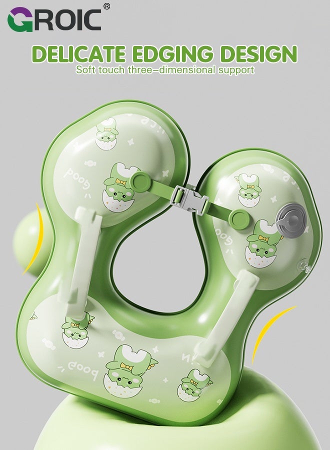 Baby Swimming Neck with Self-Inflating Function, PVC Thickening Material, Children Floating Toys, Infant Baby Pool Float No Flip Thicken Swim Training for Baby