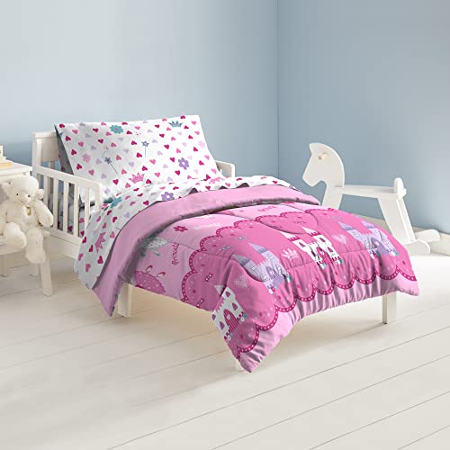 dream FACTORY Magical Princess 4 Piece Bedding Set, Toddler, Pink,2A74630JMU - Image 3