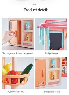Quivlox 42 Pcs Kitchen Playset Kitchen Toys with Realistic Lights and Sounds Simulation of Spray and Play Sink,Cooking Set Fruit Vegetable Tea Playset, With Water Tap, Light , Spray And Sound,  - Image 4