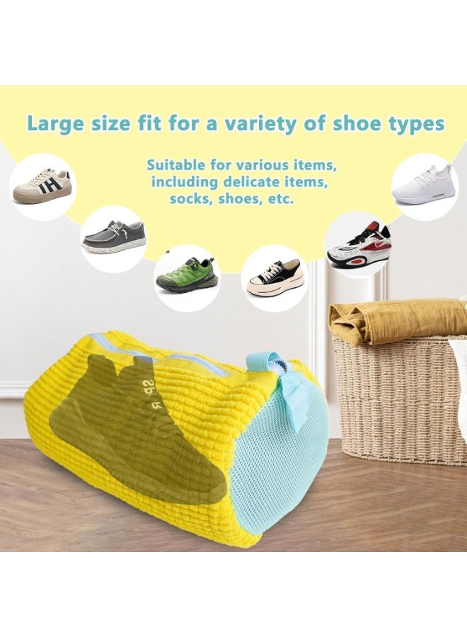 Noorly Shoe Washing Bag for Laundry, Shoe Care Bag with 1000 Bristles, Shoe Bag Washing Machine Safe, Reusable Cleaning Shoe Bag for All Shoe Types and Sizes, Yellow (2 Pcs) - Image 4