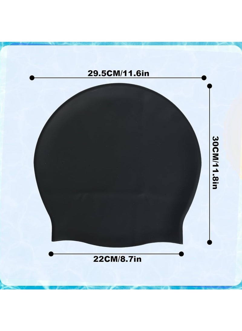 ATRJSZ Extra Large Swim Cap for Braids and Dreadlocks Waterproof Silicone Swimming Caps for Women Long Hair with Ear Plug and Nose Clip Suitable for Women Men Weaves Extensions Braids Curls  - Image 2