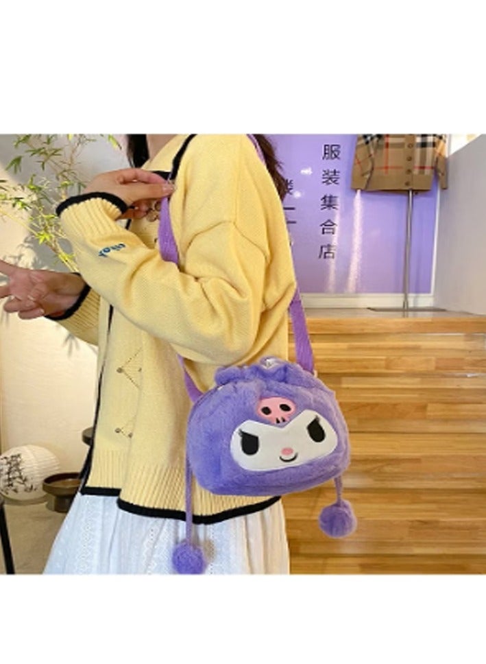 Sanrio Sanrio Kuromi Shoulder Bag Plush Bag Crossbody Bag Bucket Storage Bag  - Image 2