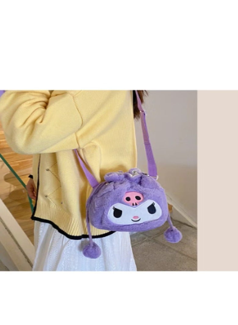Sanrio Sanrio Kuromi Shoulder Bag Plush Bag Crossbody Bag Bucket Storage Bag  - Image 3