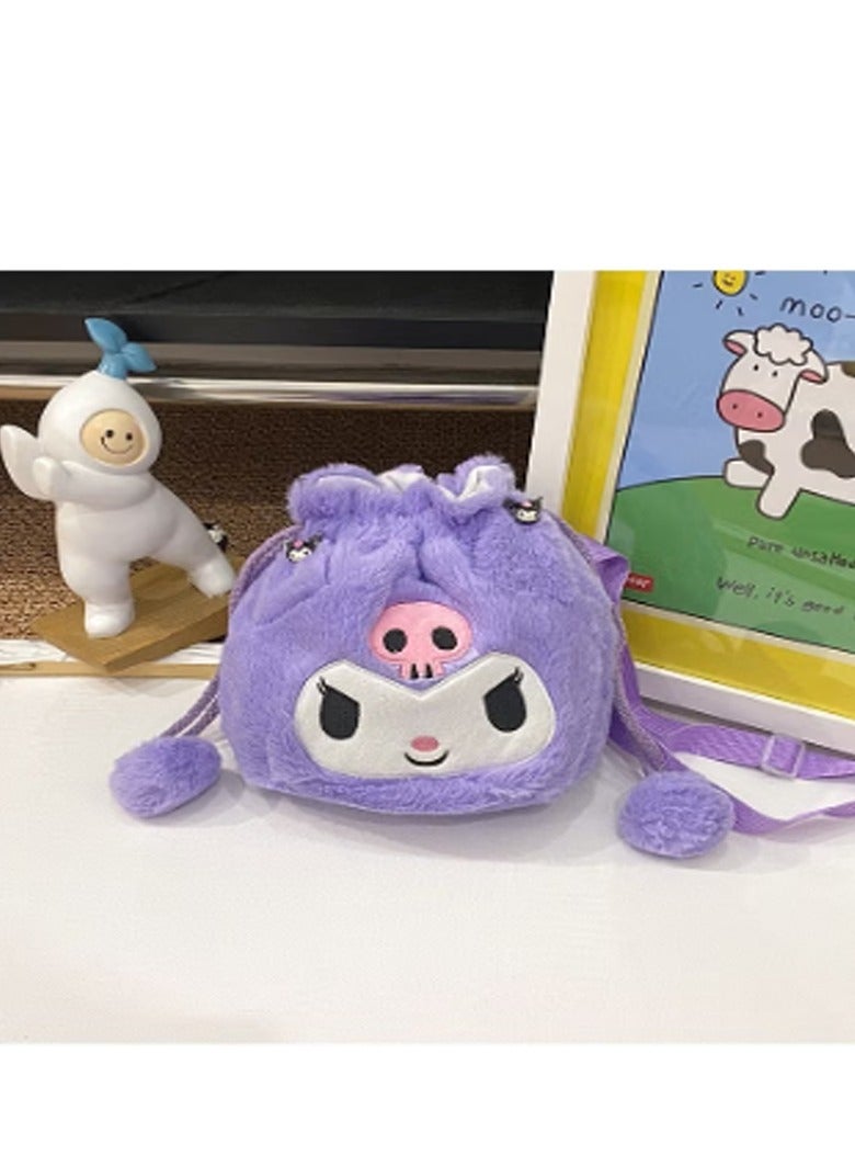 Sanrio Sanrio Kuromi Shoulder Bag Plush Bag Crossbody Bag Bucket Storage Bag  - Image 4