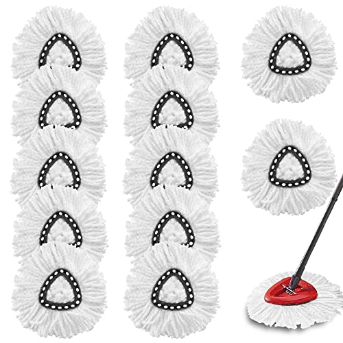 YEAZHEN 12Pack Spin Mop Replacement Heads100 Microfiber Mop Head Replacement Compatible with Triangle Spin Mop 360 Degree Spin Mop Refill for Easy House Cleaning Floor Mopping - Image 2