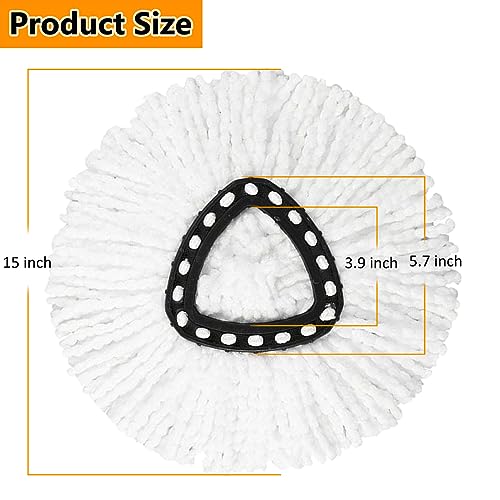 YEAZHEN 12Pack Spin Mop Replacement Heads100 Microfiber Mop Head Replacement Compatible with Triangle Spin Mop 360 Degree Spin Mop Refill for Easy House Cleaning Floor Mopping - Image 5