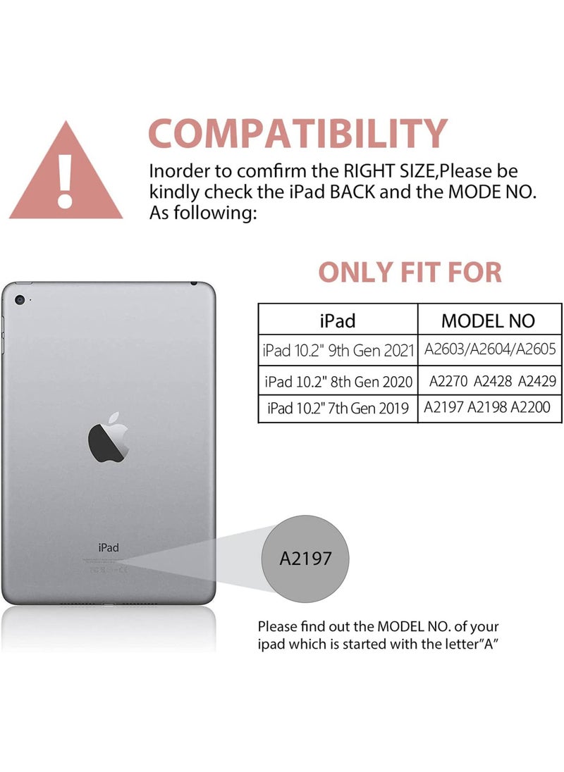 روك بو - حافظة لوحة مفاتيح لجهاز iPad 10.2 الجيل التاسع 2021/ الجيل الثامن 2020/ الجيل السابع 2019 مع لوحة مفاتيح لاسلكية قابلة للفصل مغناطيسيًا وحامل لجهاز iPad 9th/8th/7th مقاس 10.2 بوصة مع وضع السكون/التنشيط التلقائي - Image 1