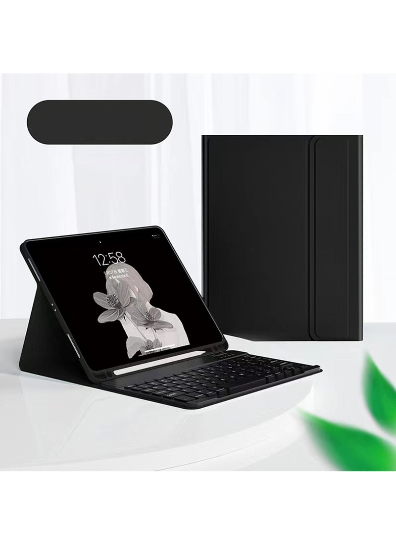 روك بو - حافظة لوحة مفاتيح لجهاز iPad 10.2 الجيل التاسع 2021/ الجيل الثامن 2020/ الجيل السابع 2019 مع لوحة مفاتيح لاسلكية قابلة للفصل مغناطيسيًا وحامل لجهاز iPad 9th/8th/7th مقاس 10.2 بوصة مع وضع السكون/التنشيط التلقائي - Image 1