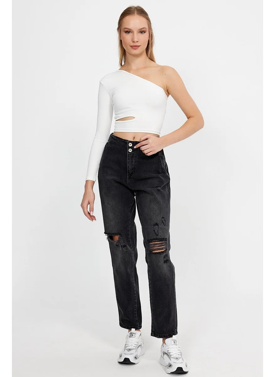 الكسندر جاردي Special Collection High Waist Culotte Jean Trousers (Ag-1008)