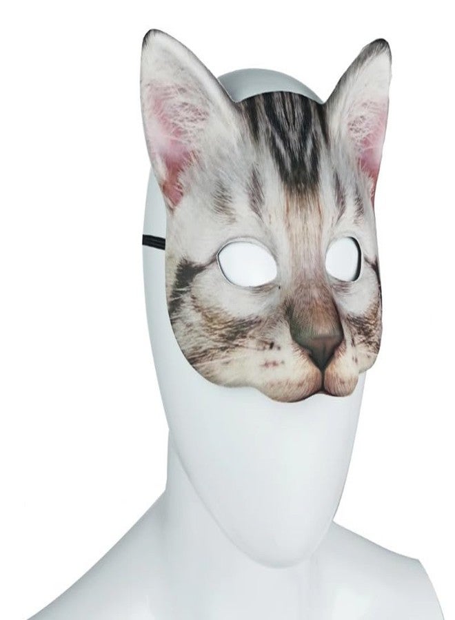 Hosfairy 1Pcs Halloween Half Face Cat Mask Animal Cat Mask for Halloween Christmas Easter Novelty Costume Party Accessory(Style H) - Image 2