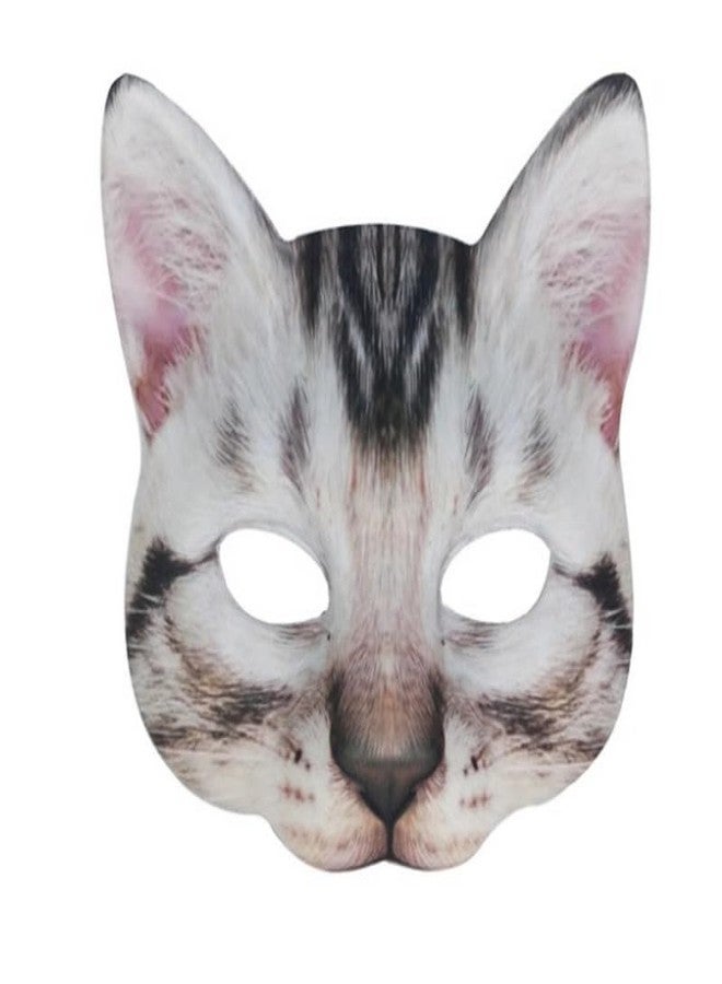 Hosfairy 1Pcs Halloween Half Face Cat Mask Animal Cat Mask for Halloween Christmas Easter Novelty Costume Party Accessory(Style H) - Image 1