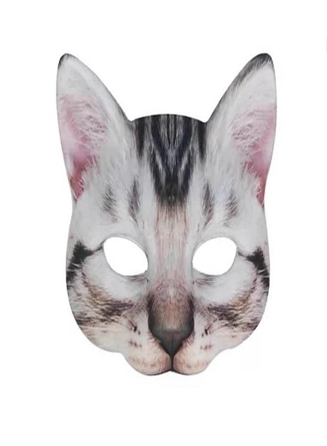 Hosfairy 1Pcs Halloween Half Face Cat Mask Animal Cat Mask for Halloween Christmas Easter Novelty Costume Party Accessory(Style H) - Image 3