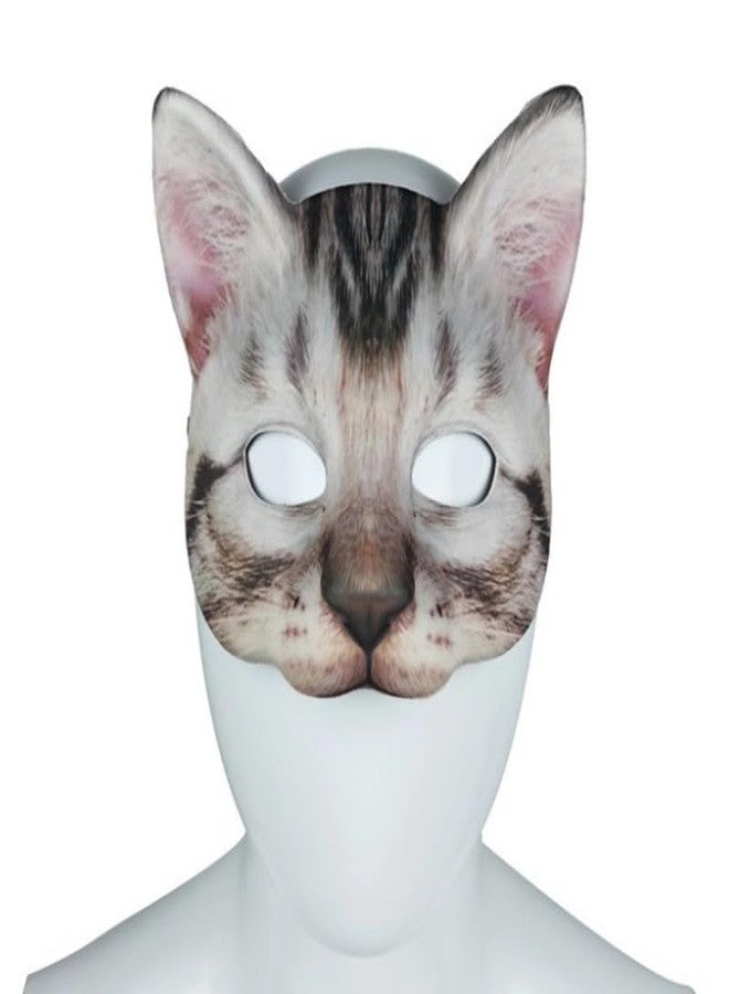 Hosfairy 1Pcs Halloween Half Face Cat Mask Animal Cat Mask for Halloween Christmas Easter Novelty Costume Party Accessory(Style H) - Image 4