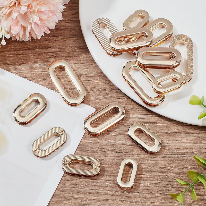 klarako 16pcs Alloy Eyelets Grommets, 4 Sizes Oval Metal Screw-in Eyelet Metal Push Snap Together Grommet 16/18/25/31.5 mm Metal Screw Together Grommets for DIY Sewing Crafts Bags Replacement Hardware - Image 3