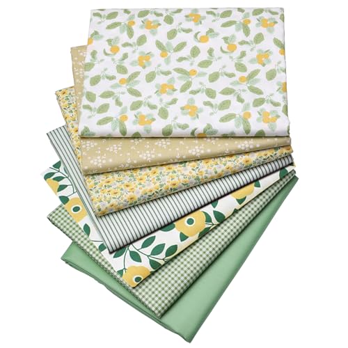 Hanjunzhao Fat Quarters Fabric Bundles,Print Floral Plaid Solid Quilting Fabric for Sewing Crafting,18 x 22 inches - Image 2