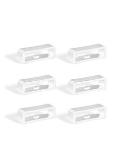 SAVITA 6pcs 20mm Watch Strap Holder Loop Silicone Watch Band Wristband Keeper Retainer Replacement Watch Fastener Rings for Smartwatch (White)  - Image 1
