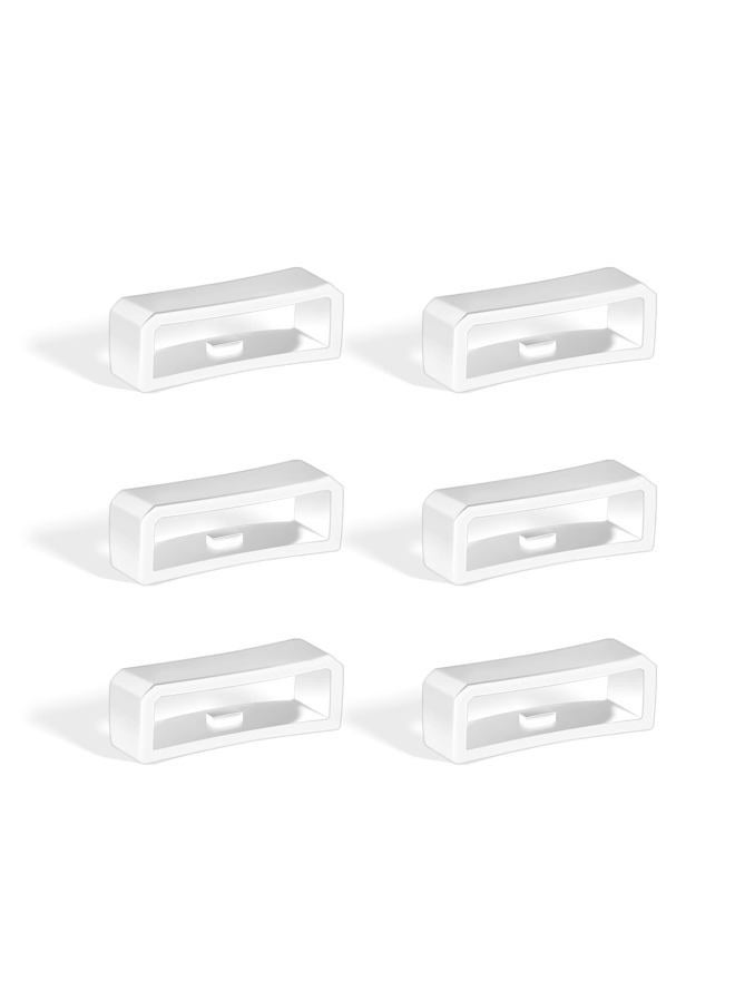 SAVITA 6 قطع حلقة حاملة حزام الساعة 20 مم حزام ساعة سيليكوني حافظة حزام معوضة حلقات تثبيت الساعة للساعة الذكية (أبيض) - Image 1