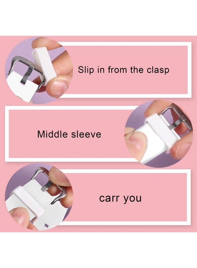 SAVITA 6 قطع حلقة حاملة حزام الساعة 20 مم حزام ساعة سيليكوني حافظة حزام معوضة حلقات تثبيت الساعة للساعة الذكية (أبيض) - Image 4