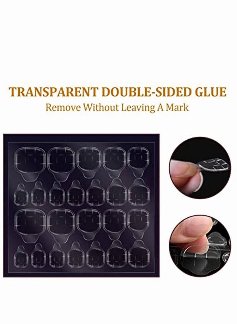 KASTWAVE 48 pcs French Press on Nails Acrylic Press on False Nails Kit Full Cover Fake Nails Medium Length Glossy Nails Pink White Tips Sets Nude Color Fake Nail for Women and Girls - Image 3
