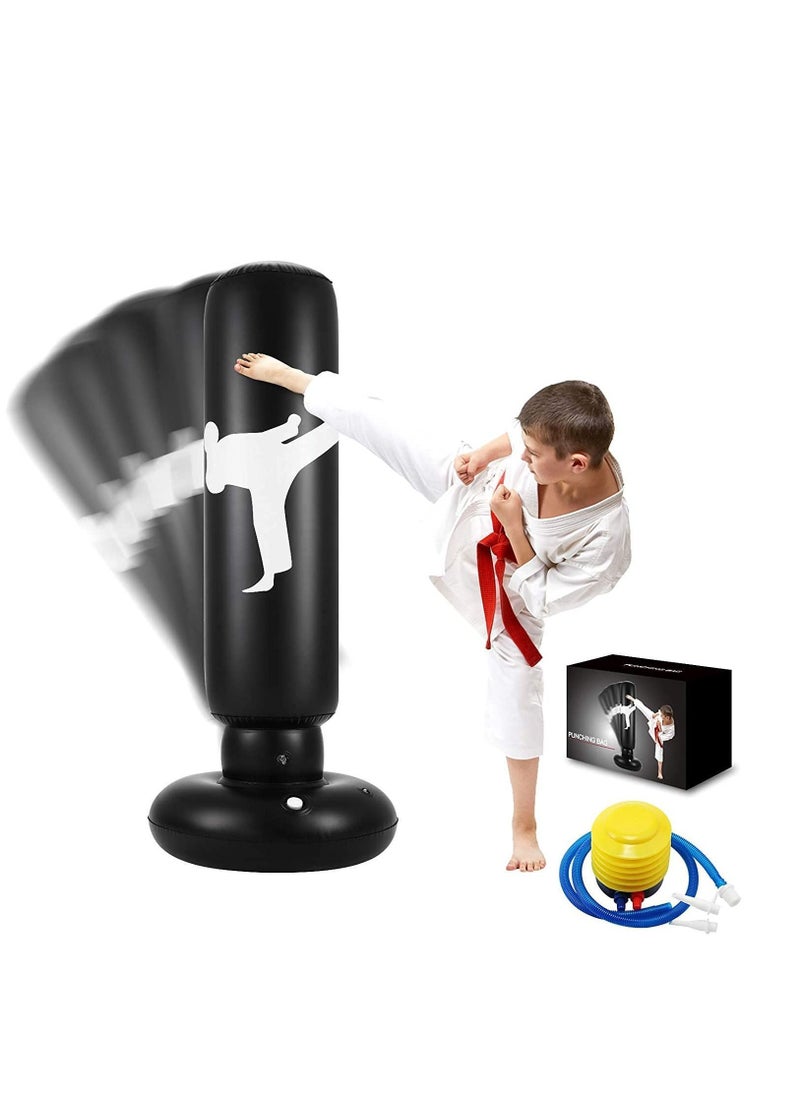 Y&D Punching Bag for Kids, 63 Inch Freestanding Boxing Inflatable Kids , Bounce Back Practicing Karate, Taekwondo, MMA, Fitness (Air Pump Included)  - Image 1