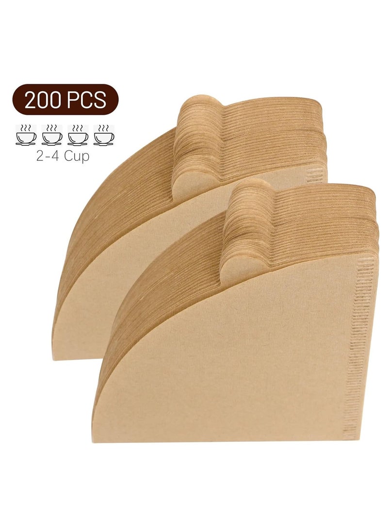 Generic - Coffee Filters 200pcs, Size 02 Cone Filters, Disposable Natural Paper Filters 2-4 Cup, 2 Cone For Pour Over and Drip Coffee Maker (Unbleached) - Image 1