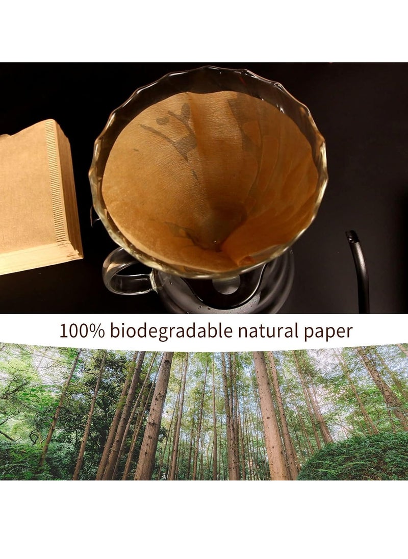 Generic - Coffee Filters 200pcs, Size 02 Cone Filters, Disposable Natural Paper Filters 2-4 Cup, 2 Cone For Pour Over and Drip Coffee Maker (Unbleached) - Image 1