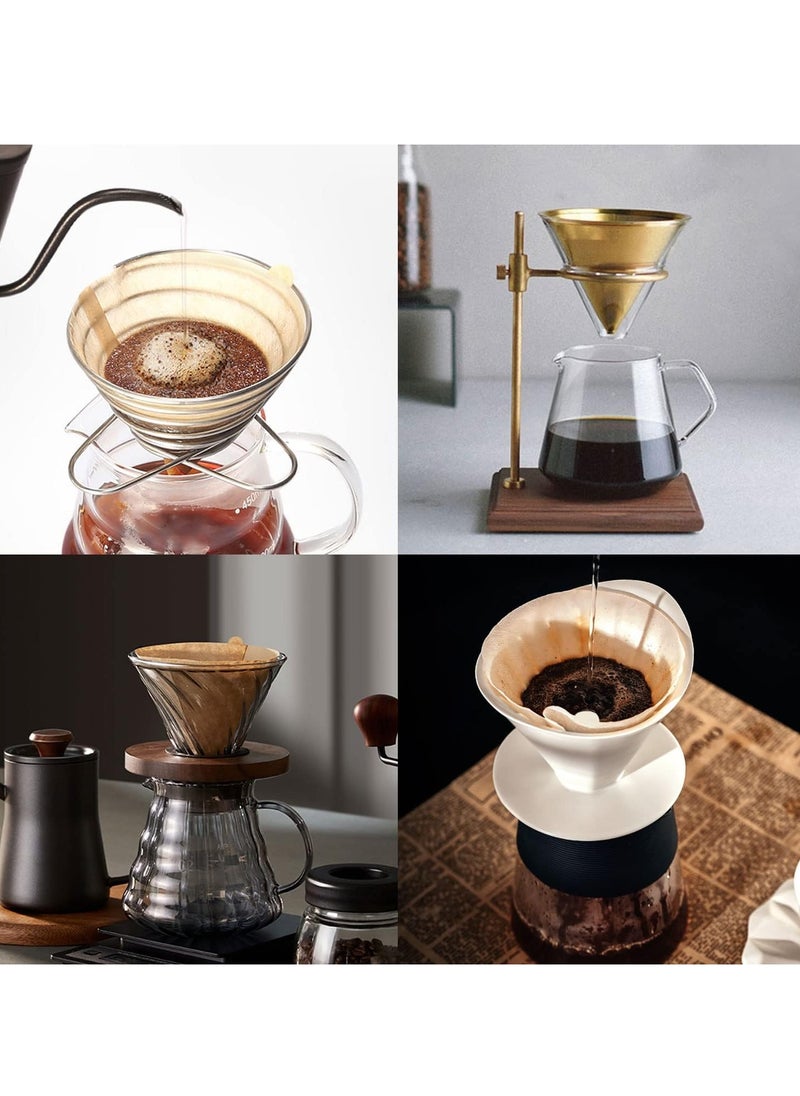 Generic - Coffee Filters 200pcs, Size 02 Cone Filters, Disposable Natural Paper Filters 2-4 Cup, 2 Cone For Pour Over and Drip Coffee Maker (Unbleached) - Image 1