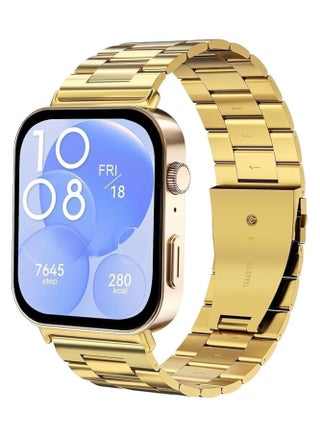 Compatible with Huawei Watch Fit 3 Strap, Adjustable Stainless Steel Metal Watch Band Classic Business Style Strap Replacement Band Women Men (Gold) - pzsku/ZC0349054842C233BE675Z/45/_/1738099162/211147eb-90e0-415a-b372-d5833ef239f8