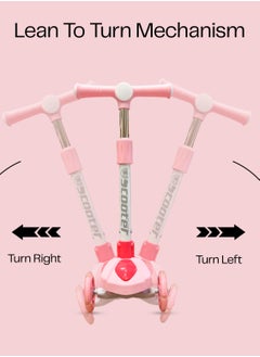 HOCC Kids' Scooter with LED Lights and 3-Level Height Adjustment - Pink  - Image 5