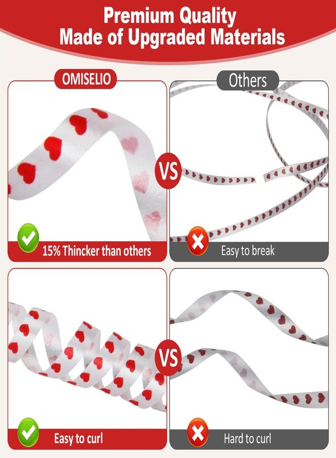 OMISELIO 500 Yard Valentine Ribbon, Heart Ribbon, White Curling Ribbon for Gift Wrapping, Valentines Day Ribbon, Balloon String, Ribbon for Balloons, Mother's Day, Anniversary, Christmas (1 Roll) - Image 4