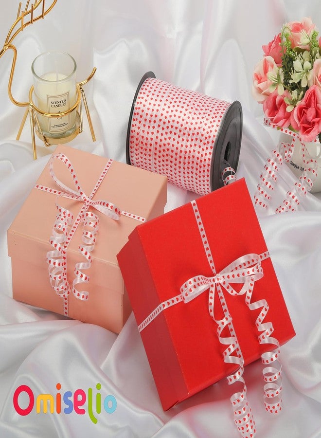 OMISELIO 500 Yard Valentine Ribbon, Heart Ribbon, White Curling Ribbon for Gift Wrapping, Valentines Day Ribbon, Balloon String, Ribbon for Balloons, Mother's Day, Anniversary, Christmas (1 Roll) - Image 2