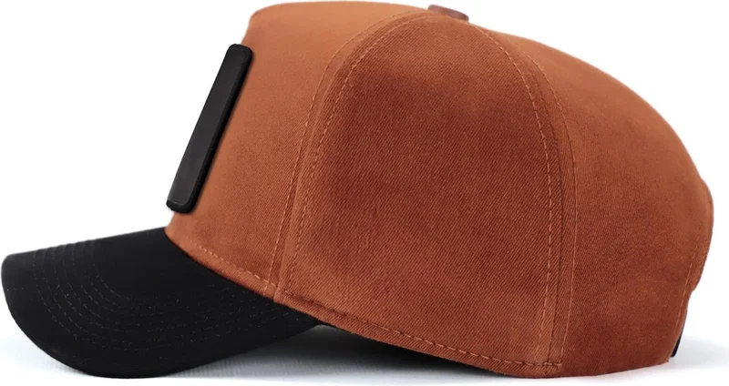 بلاك بورك Blackbörk V1 Baseball See You Later Never - Unisex Camel-Navy Blue Brimmed Hat (Cap) with 2 Code Logo