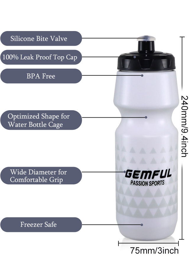 GEMFUL Gym Water Bottle 750ml Lightweight Cycling Squeeze Bottle for Mountain Road Bikes - Image 3