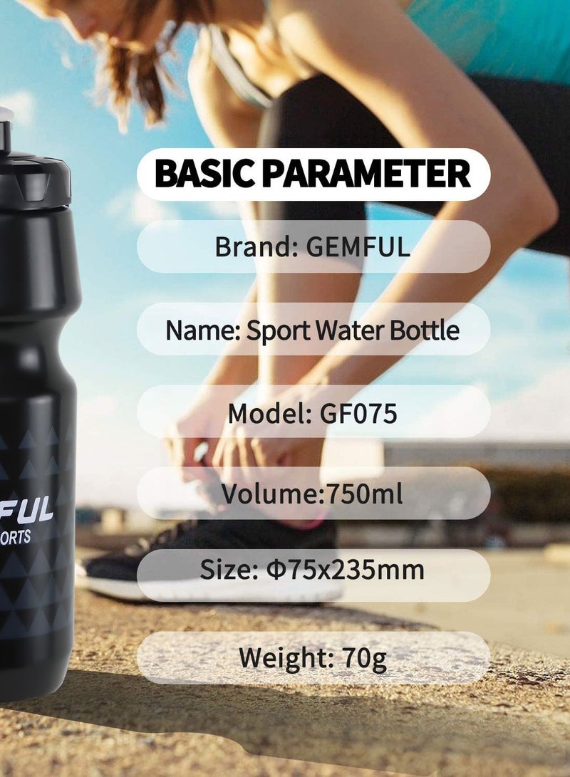 GEMFUL Gym Water Bottle 750ml Lightweight Cycling Squeeze Bottle for Mountain Road Bikes - Image 5