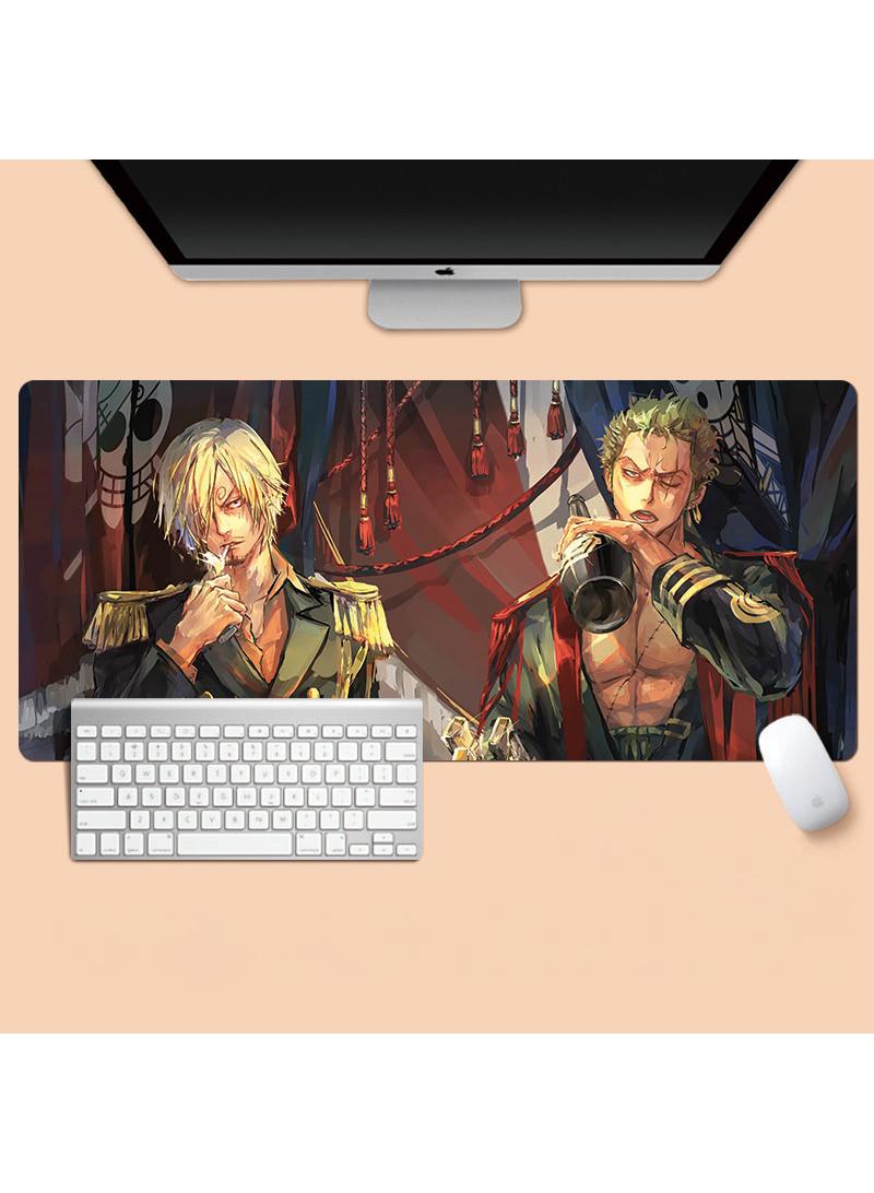 Loquat One Piece Anime Gaming Mouse Pad Extended Large Mat Desk Pad Stitched Edges Mousepad Long Mouse Pad And Non-Slip Rubber Base Mice Pad 800X300X4mm 