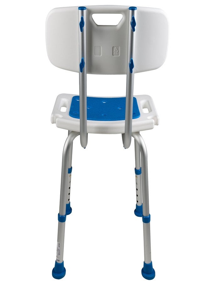 PCP Shower Chair Safety Seat, Stability Grip Traction, Portable Medical Senior Living Spa Recovery Support, Foam Padded, White/Blue - Image 4